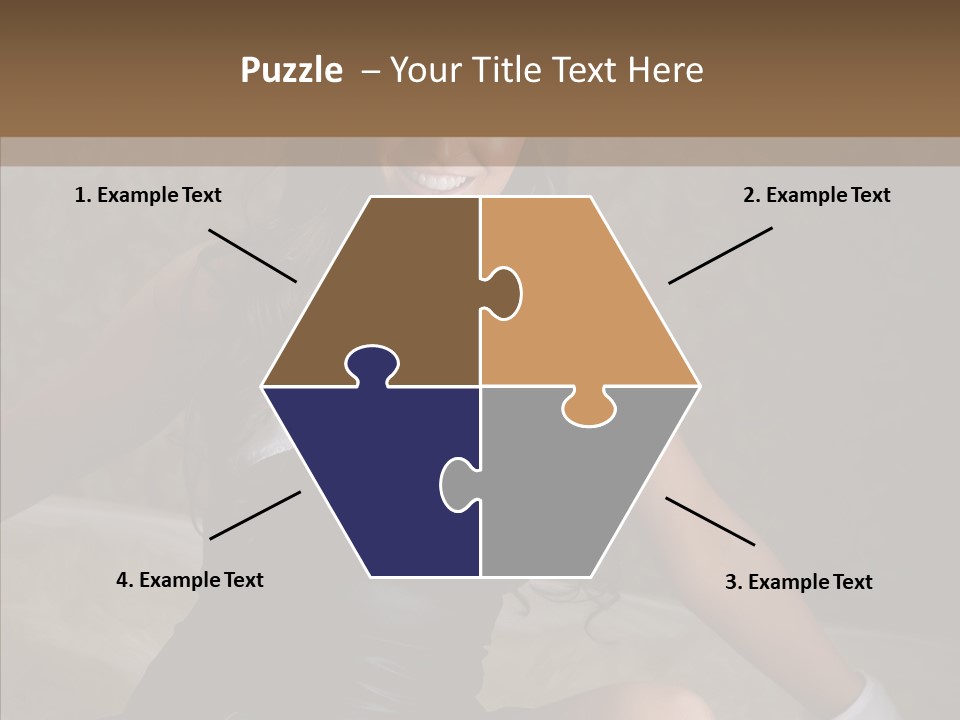 Ears Caucasian Brunette PowerPoint Template