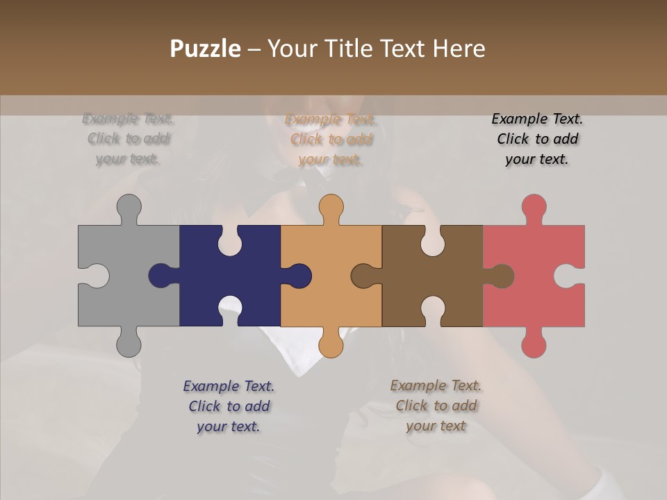 Ears Caucasian Brunette PowerPoint Template