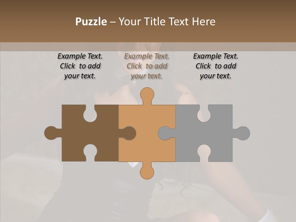 Ears Caucasian Brunette PowerPoint Template