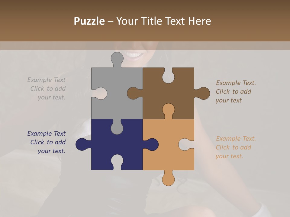 Ears Caucasian Brunette PowerPoint Template