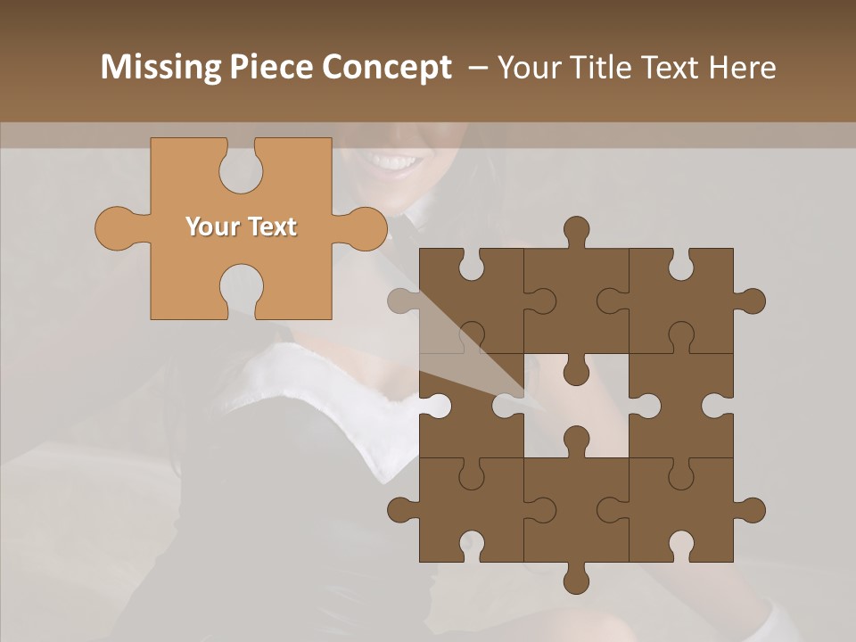 Ears Caucasian Brunette PowerPoint Template