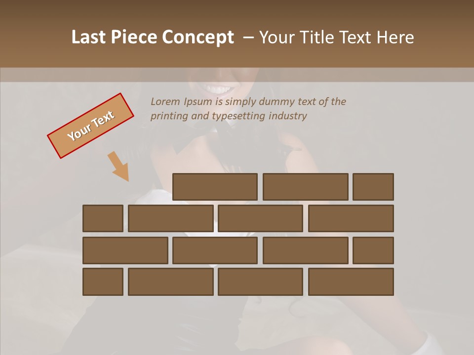 Ears Caucasian Brunette PowerPoint Template