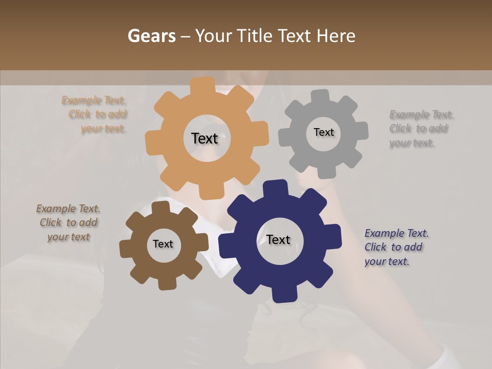 Ears Caucasian Brunette PowerPoint Template