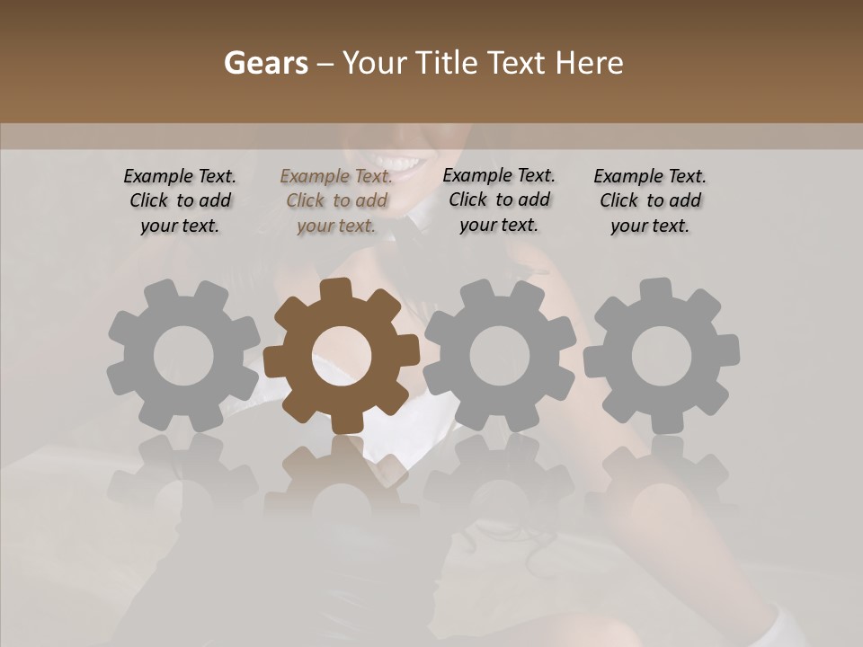 Ears Caucasian Brunette PowerPoint Template
