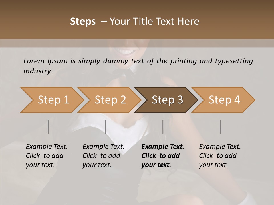 Ears Caucasian Brunette PowerPoint Template