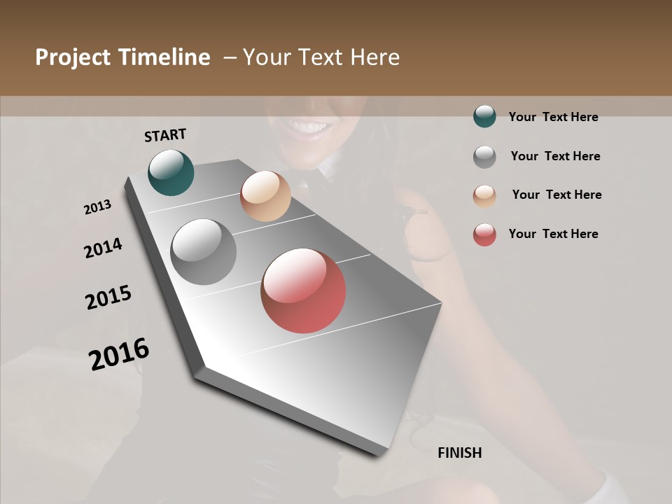 Ears Caucasian Brunette PowerPoint Template