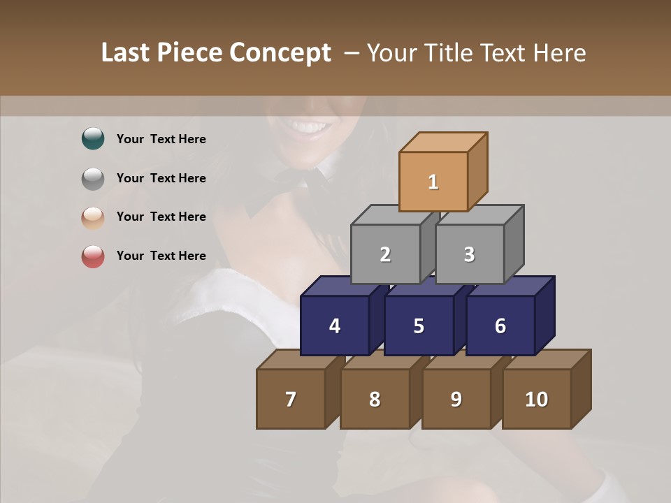 Ears Caucasian Brunette PowerPoint Template