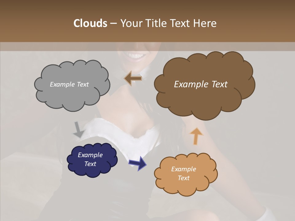 Ears Caucasian Brunette PowerPoint Template
