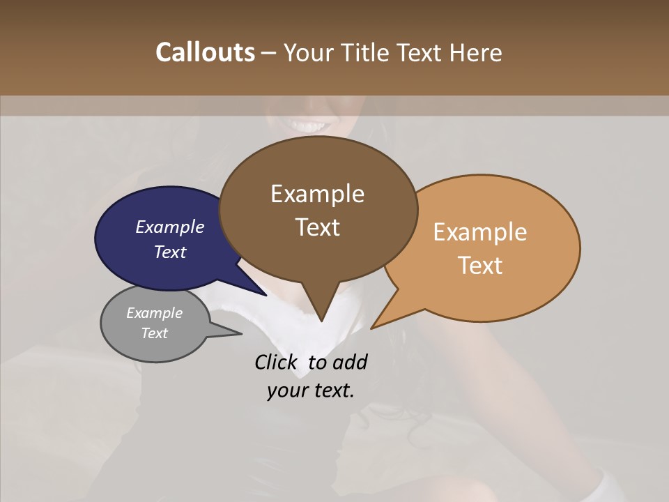 Ears Caucasian Brunette PowerPoint Template