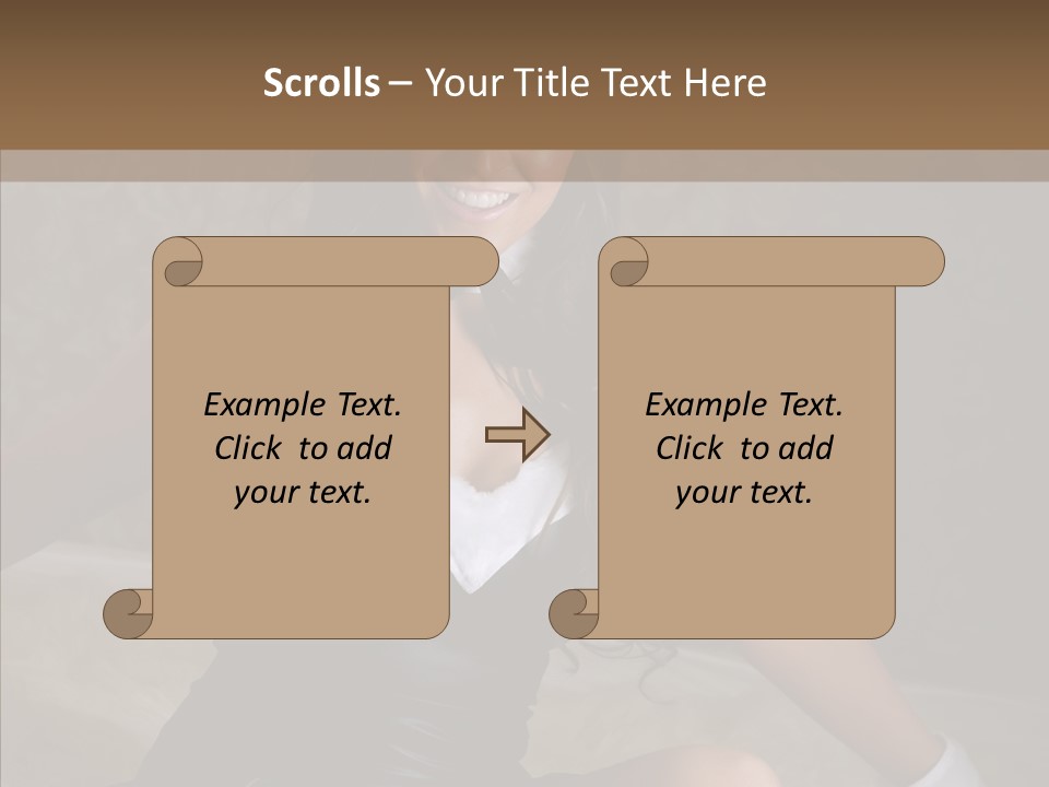 Ears Caucasian Brunette PowerPoint Template