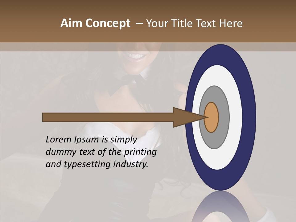 Ears Caucasian Brunette PowerPoint Template