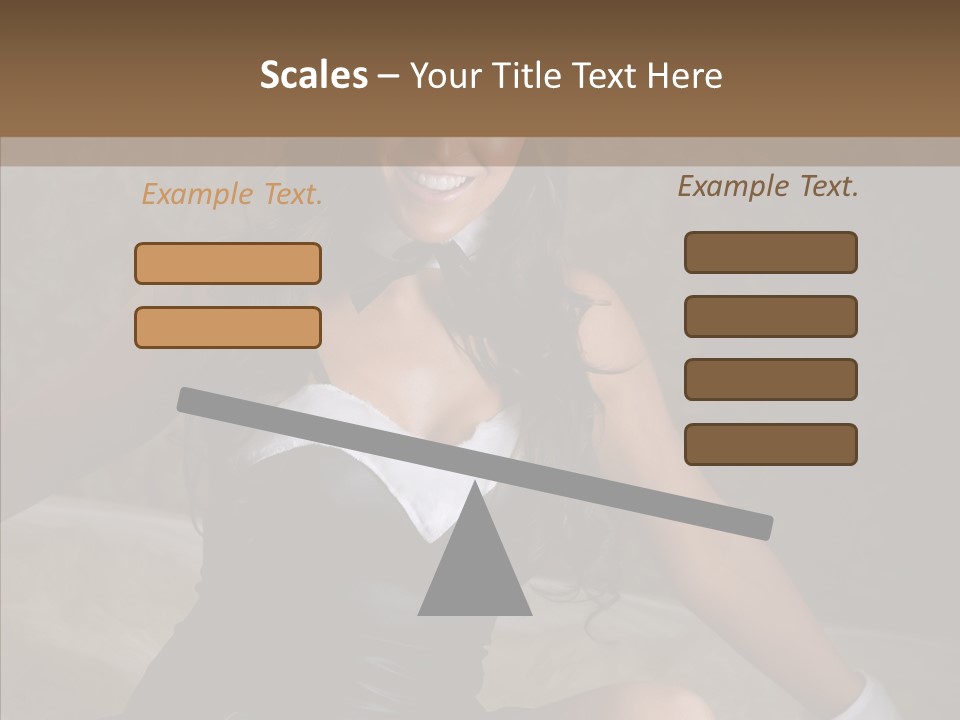 Ears Caucasian Brunette PowerPoint Template