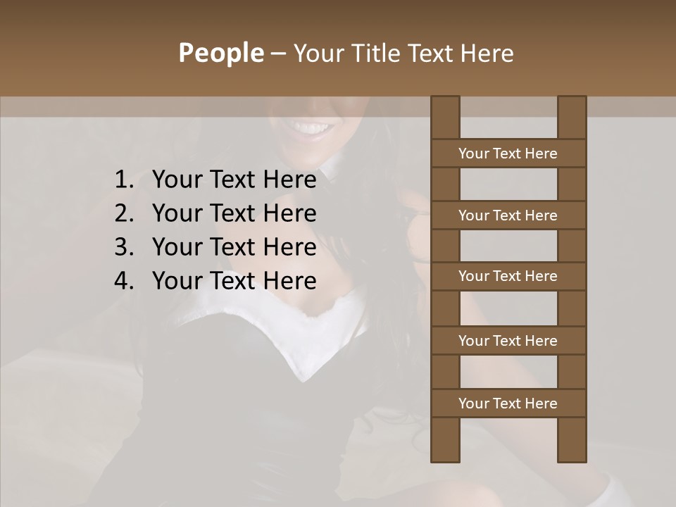 Ears Caucasian Brunette PowerPoint Template