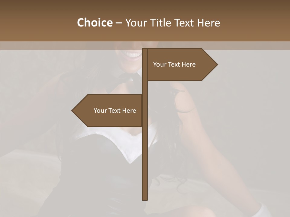 Ears Caucasian Brunette PowerPoint Template