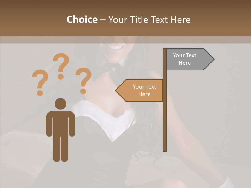 Ears Caucasian Brunette PowerPoint Template