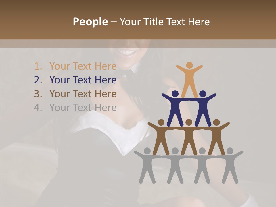 Ears Caucasian Brunette PowerPoint Template