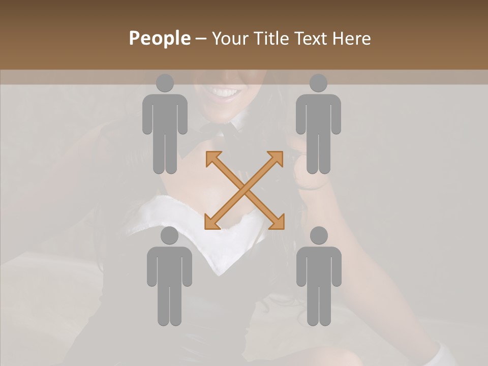 Ears Caucasian Brunette PowerPoint Template