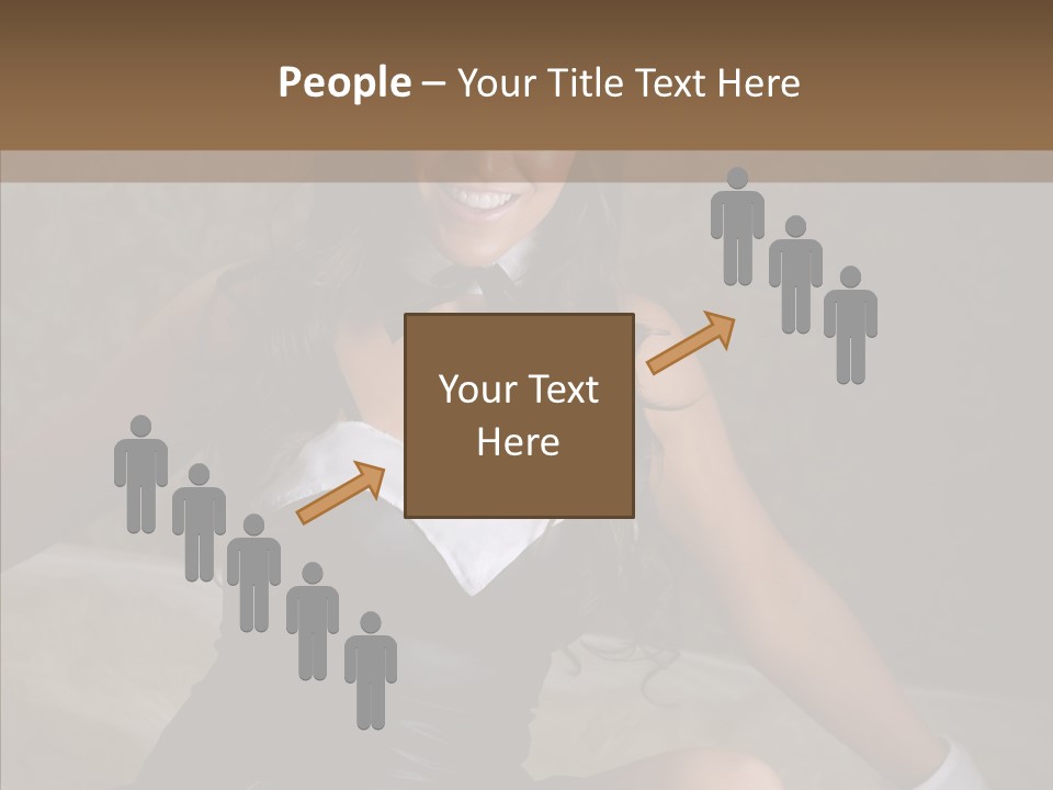 Ears Caucasian Brunette PowerPoint Template