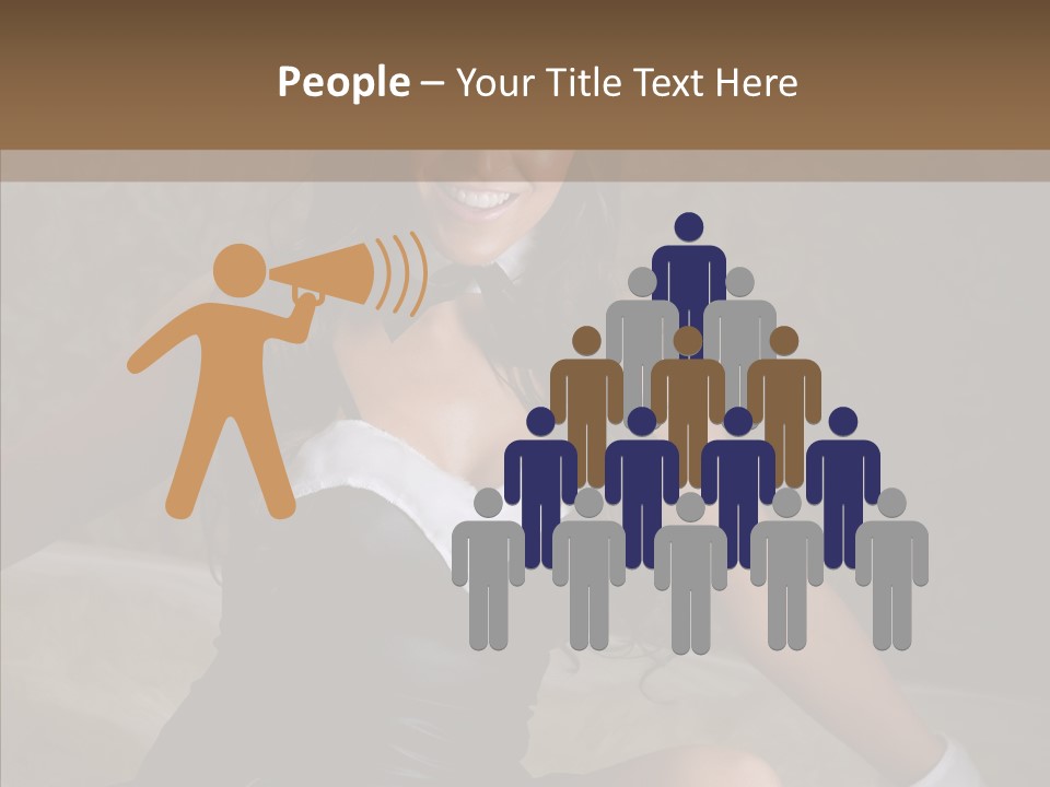 Ears Caucasian Brunette PowerPoint Template