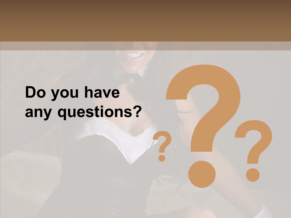 Ears Caucasian Brunette PowerPoint Template