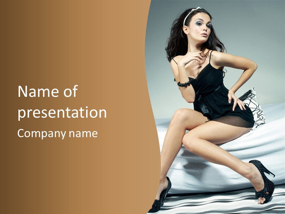 Face Black Hair PowerPoint Template