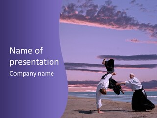 Catching Karate Martial PowerPoint Template