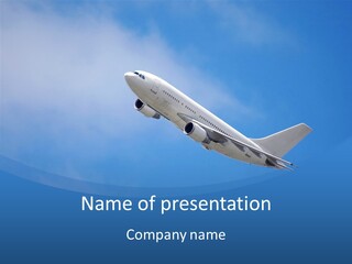 Transport Flying Airplane PowerPoint Template