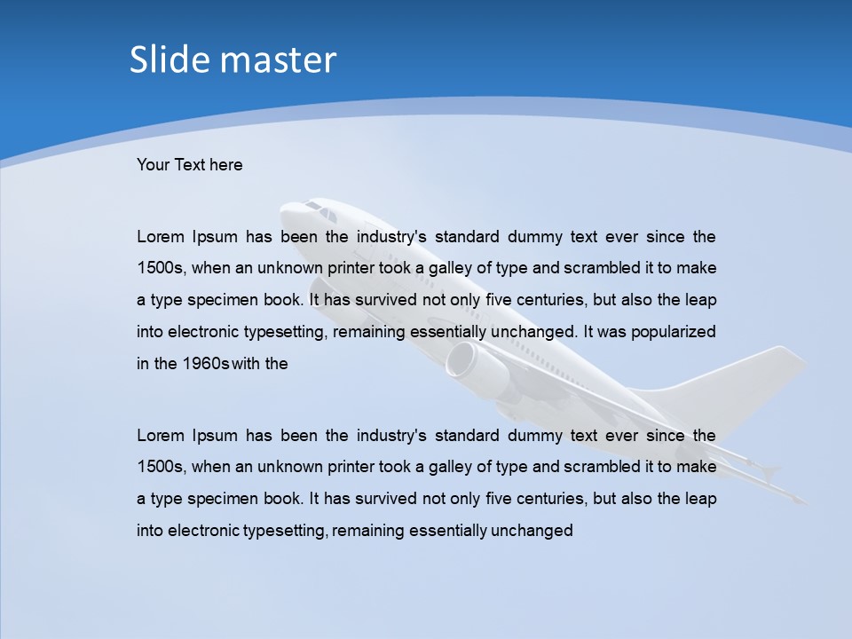 Transport Flying Airplane PowerPoint Template