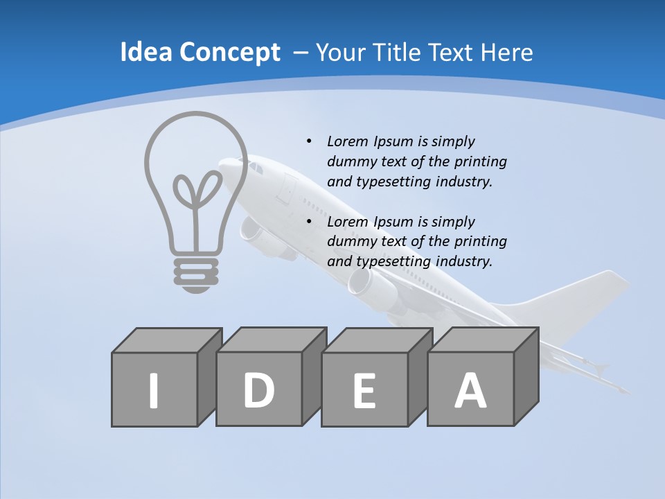 Transport Flying Airplane PowerPoint Template