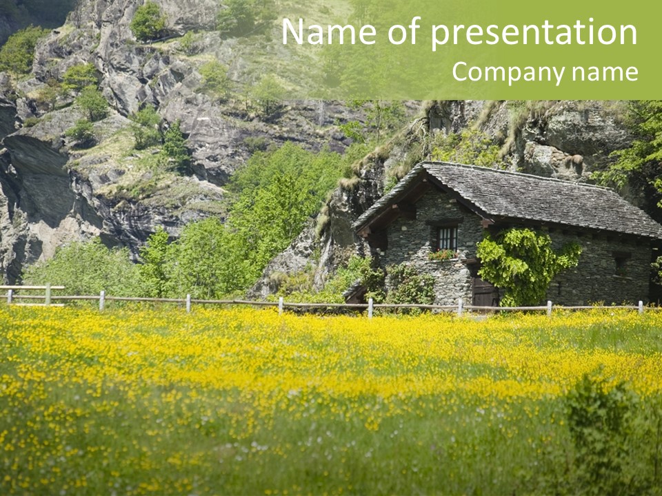 Field Outdoors Shack PowerPoint Template