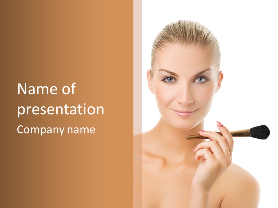 Lips Powder White PowerPoint Template