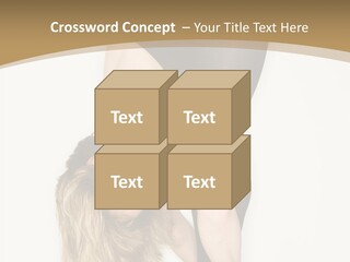 Full Length Bending Woman PowerPoint Template