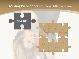 Full Length Bending Woman PowerPoint Template