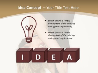 Full Length Bending Woman PowerPoint Template