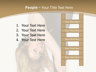 Full Length Bending Woman PowerPoint Template