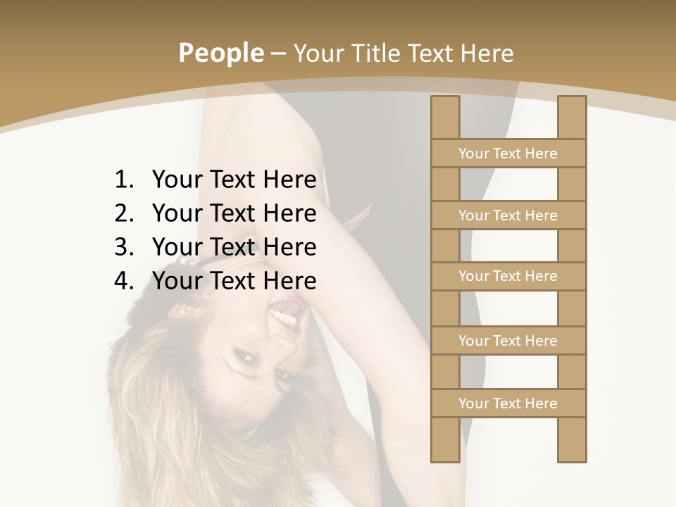 Full Length Bending Woman PowerPoint Template
