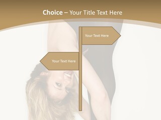 Full Length Bending Woman PowerPoint Template
