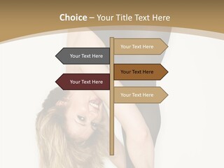 Full Length Bending Woman PowerPoint Template