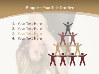 Full Length Bending Woman PowerPoint Template