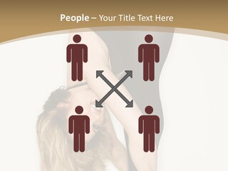 Full Length Bending Woman PowerPoint Template