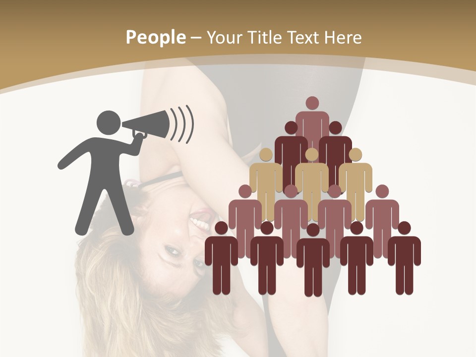 Full Length Bending Woman PowerPoint Template