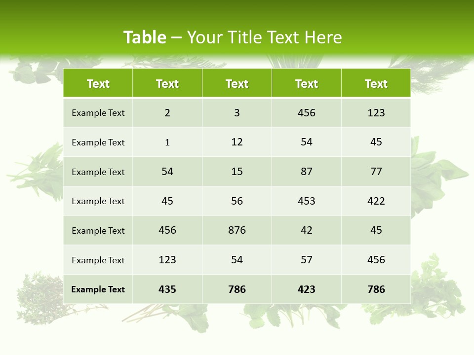 Basil Cilantro Lovage PowerPoint Template