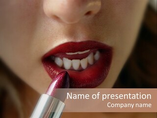 Mouth Women Closeup PowerPoint Template