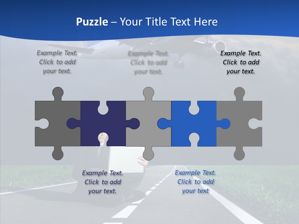 Car Cloudy Street PowerPoint Template