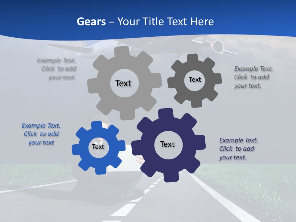 Car Cloudy Street PowerPoint Template