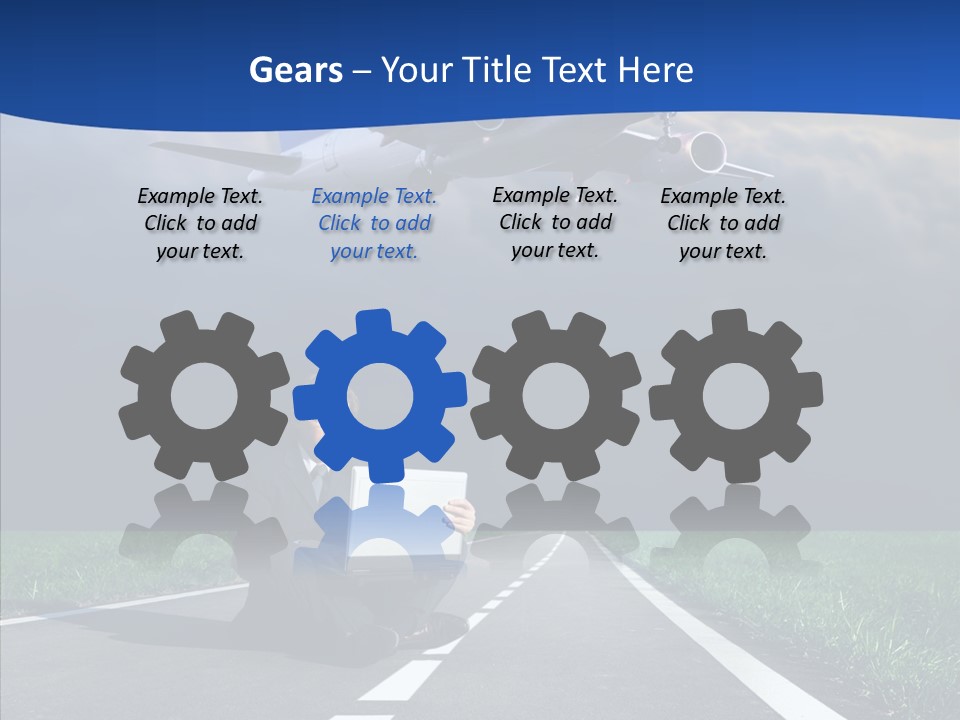 Car Cloudy Street PowerPoint Template