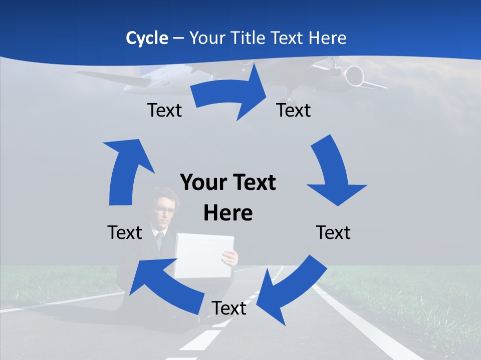 Car Cloudy Street PowerPoint Template
