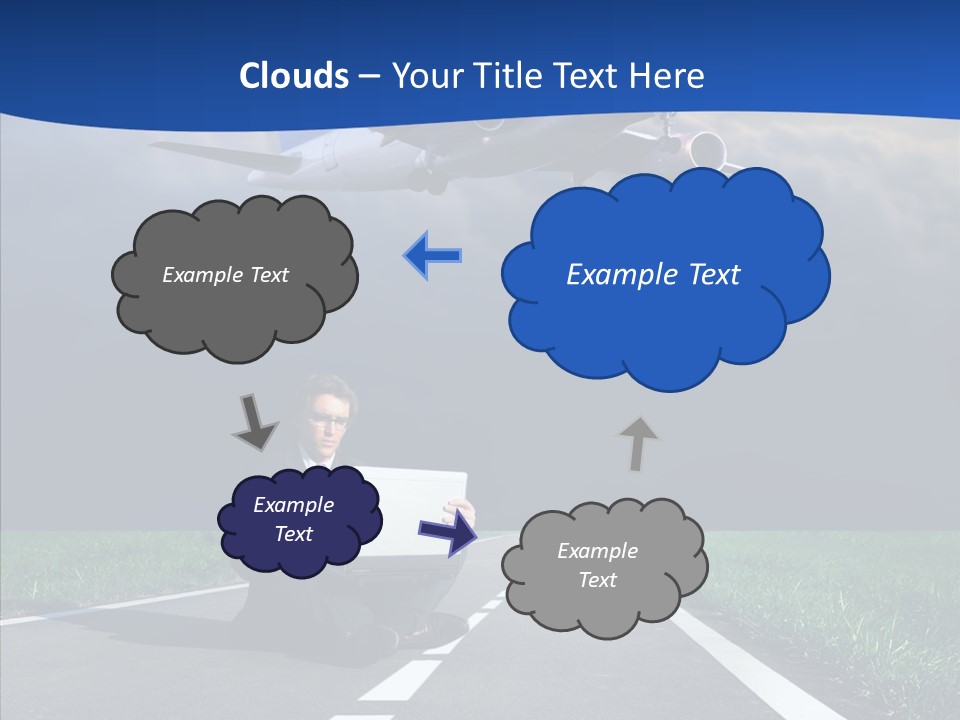 Car Cloudy Street PowerPoint Template