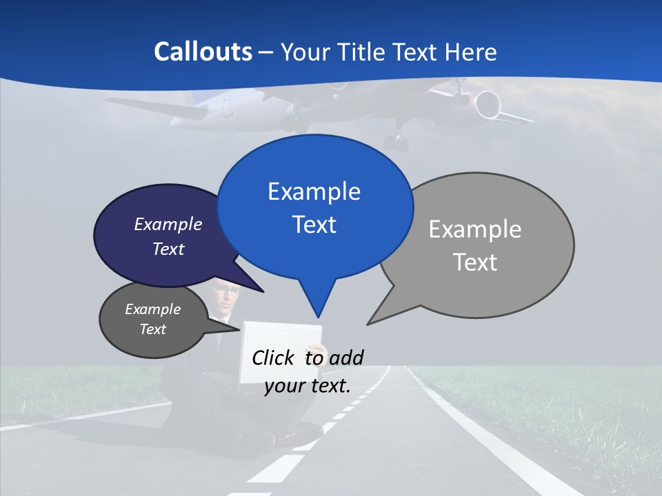 Car Cloudy Street PowerPoint Template