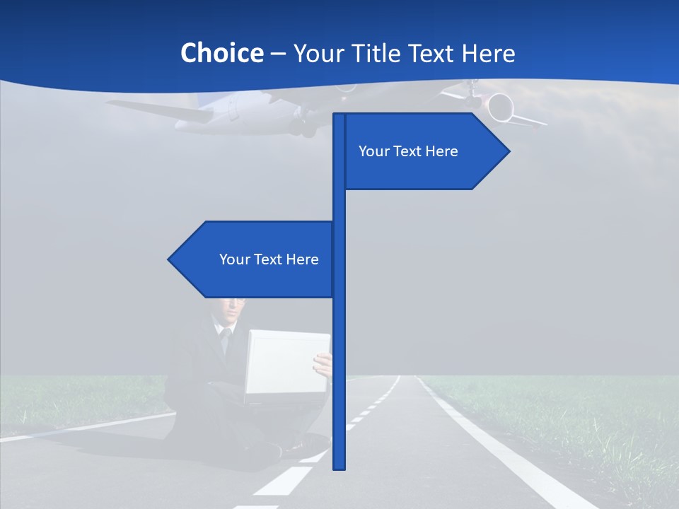 Car Cloudy Street PowerPoint Template